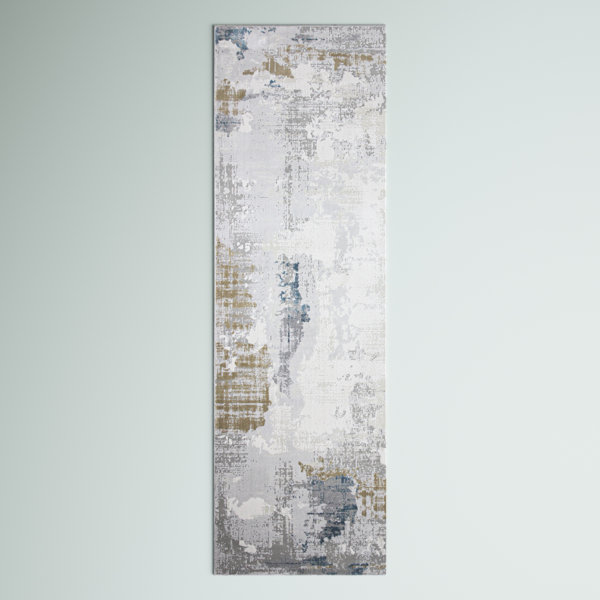 Steelside™ Gideon Performance Ivory/Blue/Gray/Gold Rug Wayfair